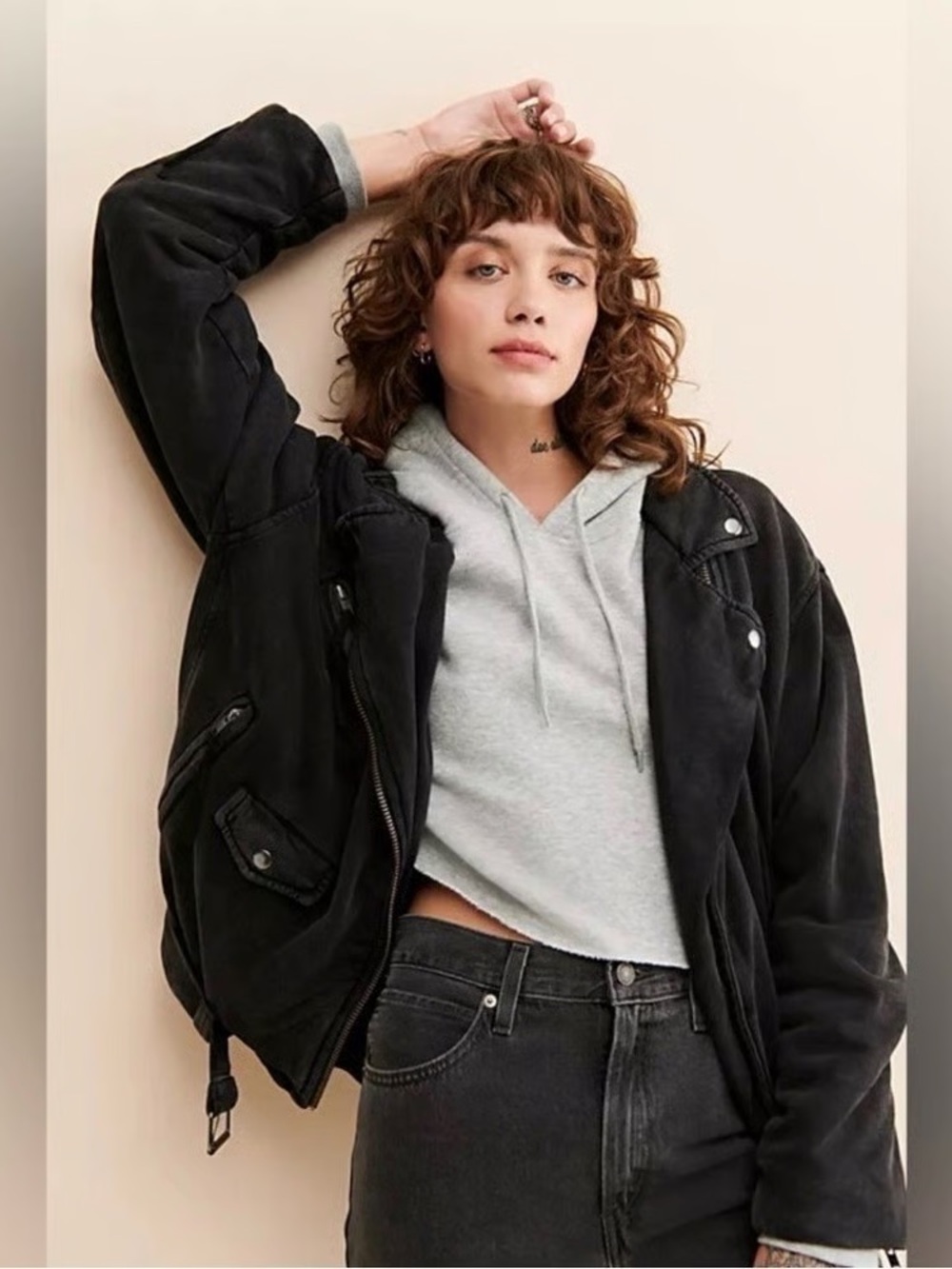 We the free Rebel knit Moto Jacket